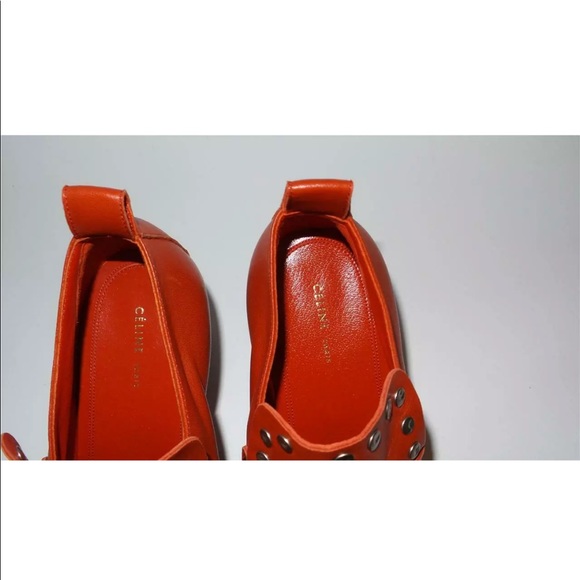 CELINE SOFT LEATHER PUMP 70 STUD DETAIL LOAFERS - Picture 8 of 11